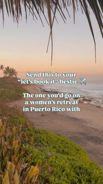 Because who better to share a magical Puerto Rico escape with than your favorite person? 💖

Imagine days filled with:
🌊 Snorkeling in Puerto Rico’s beautiful waters and chilling poolside 
🎨 Creating art together
🌱 Learning about local healing herbs + plant medicine on a farm tour
🥗 Delicious chef-catered meals
🧘‍♀️ Self-care, yoga, connection, and intentional moments
&& so much more 🔥

A women’s retreat created to slow down, reconnect, explore, and make memories you’ll talk about for years 🦋

Only a few spots left… don’t let your “we should totally go” stay a “maybe” 👀🌺✈️✨

February 17-21, 2027 📆

#puertorico #womensretreat #travel #adventure #selflove
